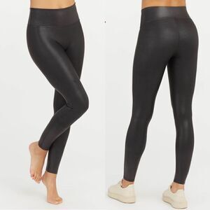 Spanx black faux leather leggings